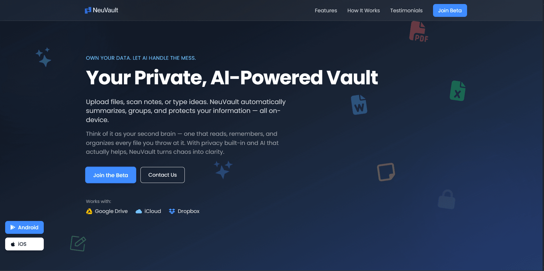 NeuVault – Your Intelligent Personal Data Vault.