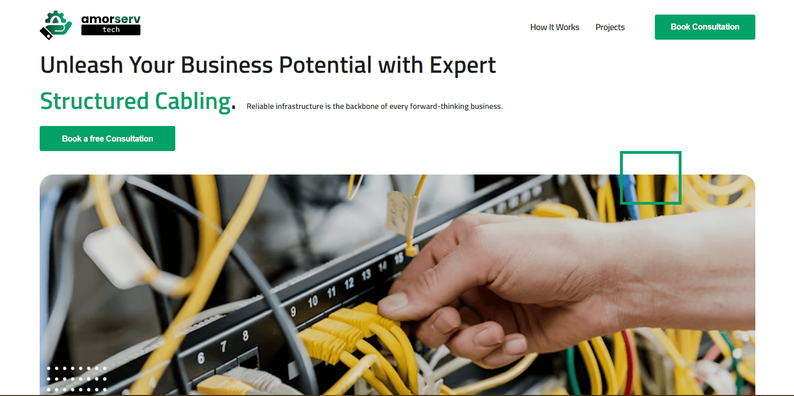 AmorServ Structured Cabling Landing Page